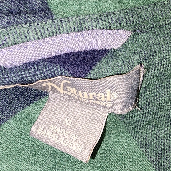 Natural Reflections Green and Blue Cotton Shirt - Picture 4 of 8